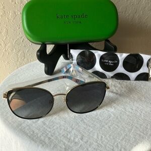 Kate Spade: Maryam Gold Tone Wire Frame sunglasses- Gray Gradient